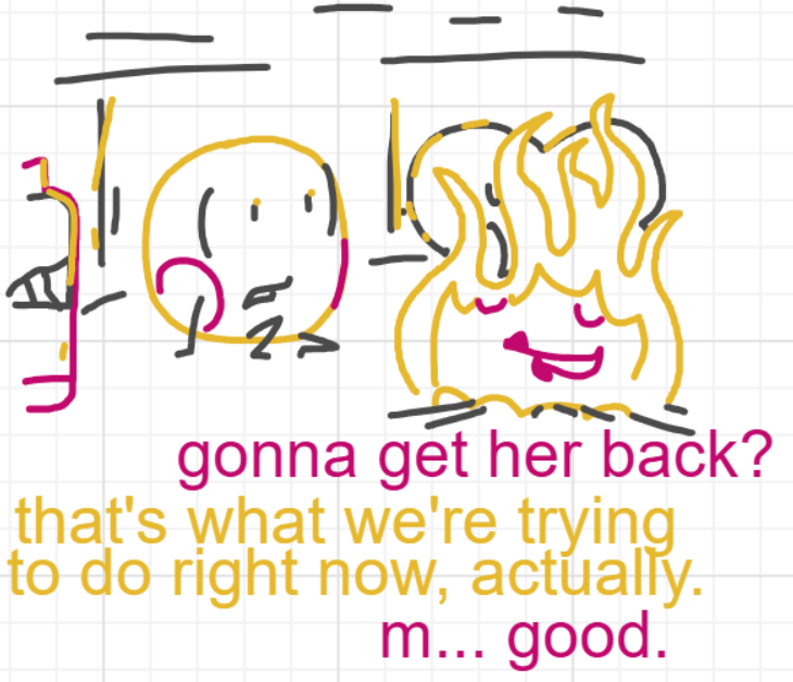 A panel from I've Been Everywhere, Man, episode nine of the Board Boards object show by Furretwalk/WalkingFurret.